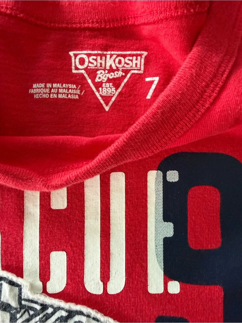 OshKosh B'gosh Red 'Rescue Squad' Fire Truck Tee Kids Boys Size 7